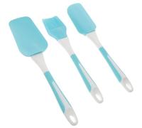 POPETPOP Ensemble de Spatules à Gâteau en Silicone Manche Ergonomique, Pinceau à Huile et Grattoir Rond pour Pâtisserie, Nettoyage sans Résidu, pour Maison et Cuisson