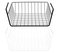 POPETPOP Étagère à Suspendre en Fer Noir 2pcs Cuisine, Organisateur de Rangement sans Perforation, Tiroir Multifonction pour Placards et Gain de Place sous Évier