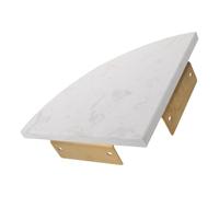 POPETPOP Étagère Murale D’Angle Flottante en Marbre Blanc, 8, 7 Pouces | Triangle à Trois Niveaux, Montage sans Perçage, pour Murs Carrelés, Salle de Bain