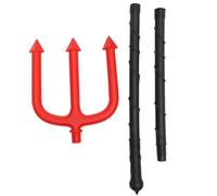 POPETPOP Fourche à Tchac en Plastique Rouge pour Fête Halloween | Accessoire de Costume de Diable, Léger et Portable, sans Bavure, Résistant à L'usure Chocs