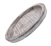 POPETPOP Grand Plateau de Service Rond en Bois Bord Incliné, Multifonctionnel Cuisine et Maison, Style Vintage Classique, Planche Rustique pour Fruits