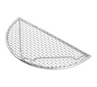 POPETPOP Grillage de Barbecue en Acier Inoxydable, Grille de Barbecue Extérieure Demi-Cercle, Argenté, pour Jardin et Camping, Meilleure Circulation de L'air, Simple et Pratique