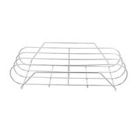 POPETPOP Grille à Côtes Levées Barbecue Demi-Ronde en Acier Inoxydable | Rainures Antiadhésives, Cuisson Homogène et Démoulage Facile, pour Balcon et Terrasse, Argenté