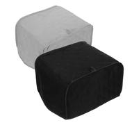 POPETPOP Housse Anti-poussière pour Grille 4 Tranches en Polyester Noir, Lavable en Machine, Lot de 2 Pièces, Design Moderne, Cuisine et Dortoir