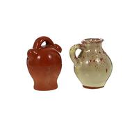 POPETPOP Jardinière Miniature en Céramique Élégante 2 Pièces, Pot de Fleurs Décoratif Petit Format, pour Balcon ou Jardin Intérieur, Matériau Dégradable et Économe en Eau Couleur Aléatoire