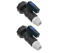 POPETPOP Kit de Dérivation de Robinet PVC Noir pour Tonneau d'eau de Pluie avec Adaptateur Tuyau et Raccord Cloison, Débit d'eau Réglable pour Arrosage et Remplissage
