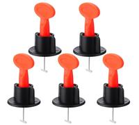 POPETPOP Kit de Nivellement de Carrelage Réutilisable 51pcs Croisillons Autonivelants en Pp et Acier Manganèse, Accessoires pour Pose Murale et Sol de Bâtiment