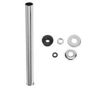 POPETPOP Kit de Réparation pour Urinoir avec Tuyau Droit Prolongé 200mm en Métal Argenté, Joint en Caoutchouc et Cache Décoratif pour Toilettes et Salle de Bain