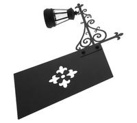 POPETPOP Lampe D’angle de Lecture Vintage Led, Mini Clip en Résine Noir | Décor Bibliothèque Rétro, Fixation Stable sans Fil, pour Chevet et Coin Lecture, Bras Métallique