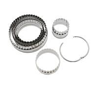 POPETPOP Lors de Célébrations Festives en Acier Inoxydable Assortiment de 6 Emporte-pièces Ronds avec Bords Doubles, Lisse et Cannelé, pour Pâtisserie Créative