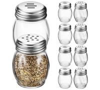POPETPOP Lot de 10 Bouteilles D'assaisonnement en Verre Transparent 150ml Cuisine Familiale et Camping, Petites Salières et Poivrières Pratiques