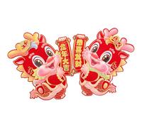POPETPOP Lot de 2 Autocollants de Porte Dragon Chinois 3d en Papier Résistant Rouge Doré Décoration Festive du Nouvel An Chinois 2024 Stickers Muraux pour Porte D’entrée Festival