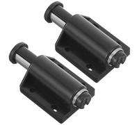 POPETPOP Lot de 2 Loquets Magnétiques Poussoir pour Porte D'armoire Noir, Ressorts Haute Élasticité, Verrou de Sécurité pour Placards et Meubles, Adapté à Portes Cuisine et Meubles Tv,