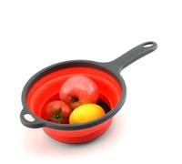 POPETPOP Lot de 2 Paniers de Vidange Pliables en Silicone Poignées Confortables pour Légumes, Fruits et Riz, Matériau Pp et Silicone, Cuisine à Domicile Couleur Aléatoire