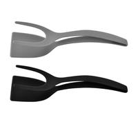 POPETPOP Lot de 2 Pinces Spatules en Nylon Résistantes Chaleur pour Retourner Œufs, Crêpes et Steak, Rangement Pratique Cuisine
