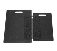 POPETPOP Lot de 3 Grandes Planches à Découper en Plastique Réutilisables Design Antidérapant Cuisine, Planches Noires Multifonctions Pratiques
