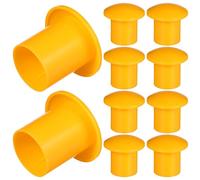 POPETPOP Lot de 30 Capuchons de Sécurité en Plastique Jaune Forme Champignon pour Barres D'armature, Protection et Résistante, Usage Construction