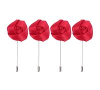POPETPOP Lot de 4 Broches de Poitrine en Tissu Fait Main Rose en Cœur Décoration Romantique pour Costume Homme Broche de Fleur Élégante pour Noël et Occasions Festives