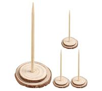 POPETPOP Lot de 4 Mini Supports de Sapin de Noël de Table, en Bois. | Support en rondelle de bois de 15 x 6,5 cm pour sapin de table, petit support en bois pour sapin de Noël