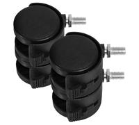 POPETPOP Lot de 4 Roulettes Pivotantes Noires avec Frein, Tige Filetée Métrique M8, Protection de Sol, Adaptées pour Meubles et Équipements