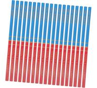 POPETPOP Lot de 40 Crayons de Chantier Ronds Bois Mine Dure Bicolores Rouge et Bleu Résistants aux Chutes Confortables à Tenir pour Marquage Bois et Béton sur Contreplaqué et Brique