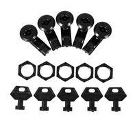 POPETPOP Lot de 5 Serrures de Coffret Électrique Noir : Verrou à Came pour Boîte de Distribution - Serrure à Quart de Tour (6 x 3 cm