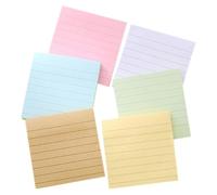 POPETPOP Lot de 6 Blocs-notes Autocollants Colorés à Lignes, Papier Auto-adhésif, Design Créatif, pour Bureau et Étudiants, Notes Faciles à Détacher