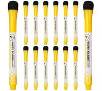 POPETPOP Marqueurs Effaçables Magnétiques, en Plastique avec Éponge 20 Pièces Jaune Néon, Pointe Fine, Capuchon Effaceur pour Tableau Blanc, pour Bureau et Salle de Classe