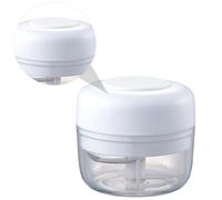 POPETPOP Mini Hachoir à Ail Électrique Broyeur à Légumes Compact et Facile à Utiliser Pratique en Plastique et Acier Inoxydable Cuisine