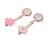 POPETPOP Montres à Gousset Médicales pour Femmes, Lot de 2, Design Fleur de Cerisier, Quartz Précis en Alliage de Zinc et Verre, Portable pour Travail Médical et Horaires Chargés