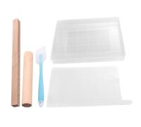 POPETPOP Moules à Nougat Lignes de Grille en Silicone Ensemble de 5 Faciles à Démouler, Accessoires en Silicone et Pp Couleur Aléatoire pour Pâtisserie Maison
