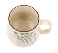 POPETPOP Mug à Thé Peint en Couleur, Tasse à Lait Maison en Céramique | Gobelet Peint à Main, Style Vintage Chic, Prise Confortable, Surface Lisse, Beige, Famille et Collègues