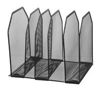POPETPOP Organisateur de Bureau et Tri des Dossiers en Métal Noir avec 5 Compartiments Verticaux, Construction Robuste pour Espaces D'étude à Domicile et Salles de Classe