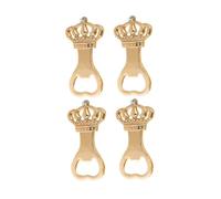 POPETPOP Ouvre-bouteille Manuel en Métal Couleur Or, Lot de 4 Pièces, Forme Couronne Créative, Sûr et Robuste, pour Ouvrir Bouteilles et Couvercles sans Se Blesser