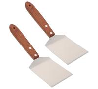 POPETPOP Pelle à Griller Spatule Coudée en Acier Inoxydable en Bois Antidérapant Outil Portable Cuisine Pratique pour Barbecue et Pizza