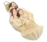 POPETPOP Pendentif Scène Nativité en Résine, Décoration Chrétienne Jaune | Décor Intérieur pour Maison et Église, Style Religieux Élégant, Usage Mural, Table, Noël