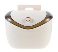 POPETPOP Petite Poubelle Murale Cuisine 7l en Plastique Blanc | Couvercle Basculant, Gain de Place sous Évier, pour Déchets Ménagers et Recyclables