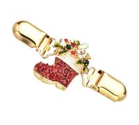 POPETPOP Pince à Châle de Noël en Alliage Robuste, Clip Décoratif pour Pull et Cardigan, Accessoire Mode Festif pour Vêtements D’hiver, Fermoir Pratique et Antidérapant, Présent Hiver