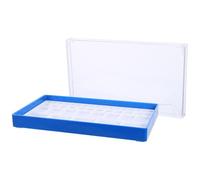 POPETPOP Plateau de Rangement pour Pièces D'horlogerie Bleu, Petit Récipient en Plastique Compartimenté Couvercle Transparent, Organisateur Pratique pour Outil de Réparation de Montre,
