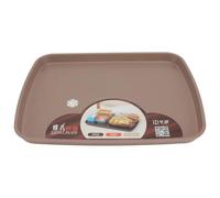 POPETPOP Plateau Rectangulaire Design Simple en Plastique pour Fruits et Snacks, Lavable Couleur Marron Clair pour Table à Manger Cuisine Réutilisable