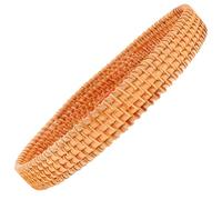 POPETPOP Plateau Rond en Rotin Tissé Style Bohème pour Fruits et Snacks, Corbeille Décorative Polyvalente, comme Présent de Pendaison de Crémaillère
