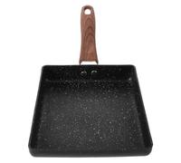 POPETPOP Poêle Rectangulaire avec Poignée Résistante la Chaleur Antiadhésive Facile à Nettoyer en Aluminium pour Omelettes Cuisine de Camping