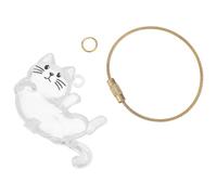 POPETPOP Porte-clés Mignon en Abs pour Collection de Poils d'animaux, Boîte de Rangement Portable et Transparente Amoureux des Chats en Voyage