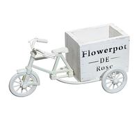 POPETPOP Porte-Pot de Fleurs en Bois et Plastique Blanc Élégant Forme Vélo Léger et Facile à Nettoyer, pour Décoration Mariage et Centre de Table Élégant