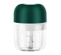 POPETPOP Presse-ail Multifonctionnel Électrique en Acier Inoxydable Abs Vert Double Pale Agitatrice, Hachoir à Ail Pratique Cuisine Maison