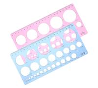 POPETPOP Règles Géométriques en Plastique 2 Pièces pour Dessin Créatif, Outils Multifonctions Portables, Pochoirs Ronds pour Bureau et École, Accessoires Dessin Pratiques