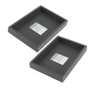 POPETPOP Résine Lot de 2 pour Pot de Fleurs, Soucoupes Rectangulaires | Plateaux Profonds à Fond Plat, Usage Intérieur sur Table, pour Bonsaï et Herbes