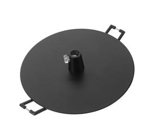 POPETPOP Rosace de Plafond Métallique Noire pour Lustres et Spots Encastrés, Forme Plate et Ronde, pour Espaces Intérieurs Contemporains