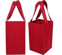 POPETPOP Rouge Paquet en Feutre Portable à Vin 2 Pièces | Rangement Réutilisable, Ne Se Déforme Pas Facilement, Solide et Pratique, Format Festif pour Flacons