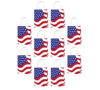 POPETPOP Sachets de Bonbons en Papier Réutilisables Poignées Confortables Lot de 10 Patriotiques Drapeau Américain pour Fête du 4 Juillet et Shopping